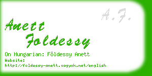 anett foldessy business card