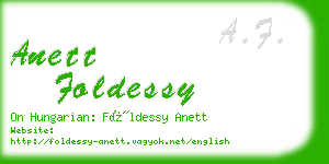 anett foldessy business card